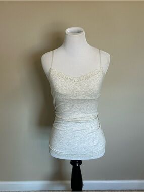 Aeropostale Cream Lace Trim Cami Tank Top